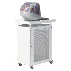 Computer podium with glass